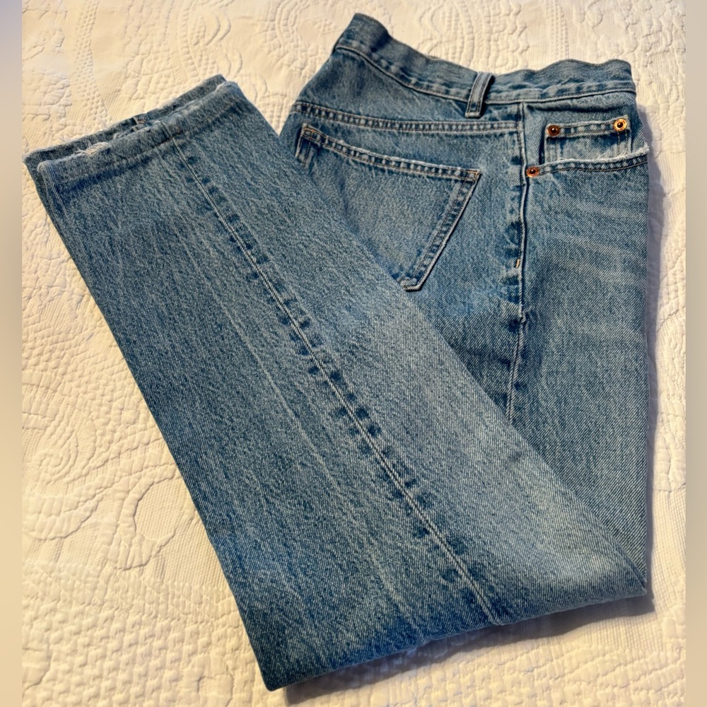 ZARA high rise straight leg jeans